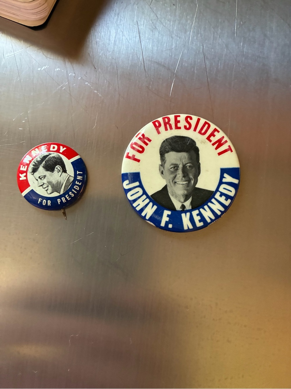 Red, White & Blue Vintage Campaign John F Kennedy Pin Set